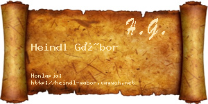 Heindl Gábor névjegykártya